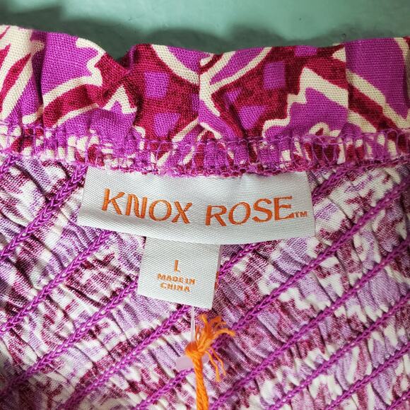 Knox Rose Women's Sleeveless One Shoulder A-Line Maxi Dress Magenta Geome XL - Picture 3 of 9